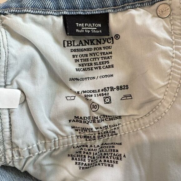 NWT Blank NYC The Fulton Roll Up Denim Shorts Size 30 Womens - Picture 5 of 8